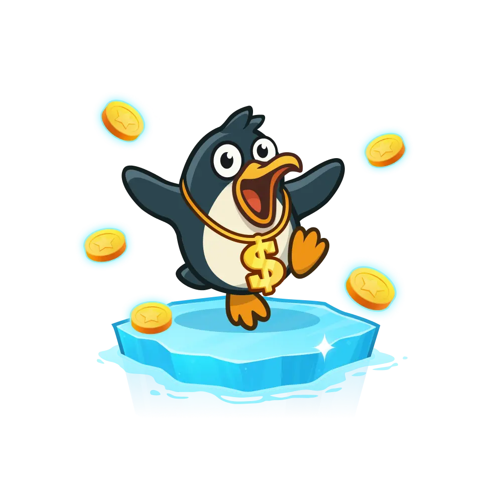 Imagen de Pengu Sport con un pingüino feliz del juego.